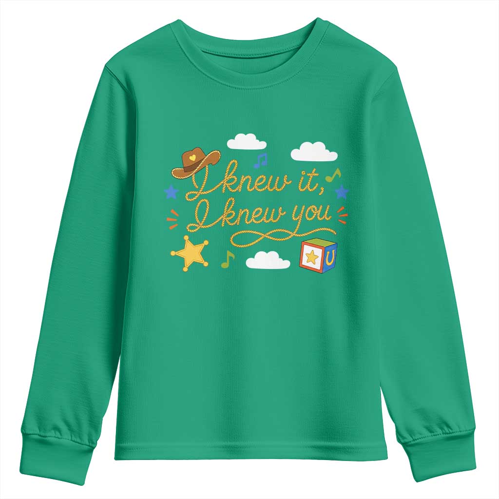 I Knew It I Knew You Funny Western Cowgirl Retro Youth Sweatshirt Whimsical Nostalgic Western Graphic
