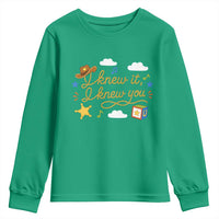 I Knew It I Knew You Funny Western Cowgirl Retro Youth Sweatshirt Whimsical Nostalgic Western Graphic