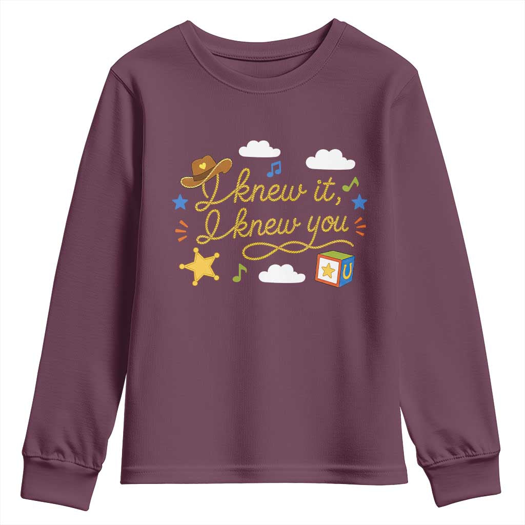 I Knew It I Knew You Funny Western Cowgirl Retro Youth Sweatshirt Whimsical Nostalgic Western Graphic