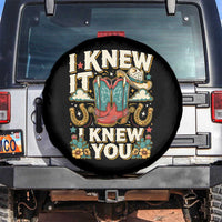 Retro Coastal Cowgirl I Knew It I Knew You Spare Tire Cover Pink Boots Vintage Country Pop Music Western Floral Graphic