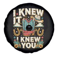 Retro Coastal Cowgirl I Knew It I Knew You Spare Tire Cover Pink Boots Vintage Country Pop Music Western Floral Graphic