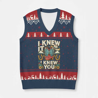 Retro Coastal Cowgirl I Knew It I Knew You V-Neck Knit Sweater Vest Pink Boots Vintage Country Pop Music Western Floral Graphic