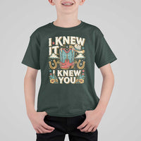 Retro Coastal Cowgirl I Knew It I Knew You T Shirt For Kid Pink Boots Vintage Country Pop Music Western Floral Graphic