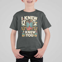 Retro Coastal Cowgirl I Knew It I Knew You T Shirt For Kid Pink Boots Vintage Country Pop Music Western Floral Graphic