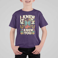 Retro Coastal Cowgirl I Knew It I Knew You T Shirt For Kid Pink Boots Vintage Country Pop Music Western Floral Graphic