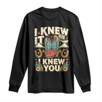 Retro Coastal Cowgirl I Knew It I Knew You Long Sleeve Shirt Pink Boots Vintage Country Pop Music Western Floral Graphic
