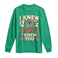 Retro Coastal Cowgirl I Knew It I Knew You Long Sleeve Shirt Pink Boots Vintage Country Pop Music Western Floral Graphic