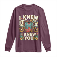 Retro Coastal Cowgirl I Knew It I Knew You Long Sleeve Shirt Pink Boots Vintage Country Pop Music Western Floral Graphic