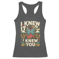 Retro Coastal Cowgirl I Knew It I Knew You Racerback Tank Top Pink Boots Vintage Country Pop Music Western Floral Graphic