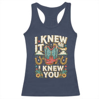 Retro Coastal Cowgirl I Knew It I Knew You Racerback Tank Top Pink Boots Vintage Country Pop Music Western Floral Graphic