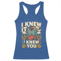 Retro Coastal Cowgirl I Knew It I Knew You Racerback Tank Top Pink Boots Vintage Country Pop Music Western Floral Graphic
