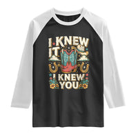 Retro Coastal Cowgirl I Knew It I Knew You Raglan Shirt Pink Boots Vintage Country Pop Music Western Floral Graphic