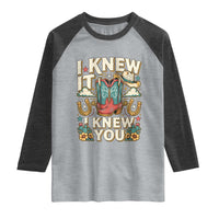 Retro Coastal Cowgirl I Knew It I Knew You Raglan Shirt Pink Boots Vintage Country Pop Music Western Floral Graphic