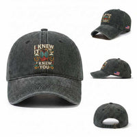Retro Coastal Cowgirl I Knew It I Knew You Washed Cotton Baseball Cap Pink Boots Vintage Country Pop Music Western Floral Graphic