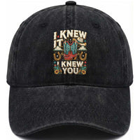 Retro Coastal Cowgirl I Knew It I Knew You Washed Cotton Baseball Cap Pink Boots Vintage Country Pop Music Western Floral Graphic