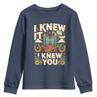 Retro Coastal Cowgirl I Knew It I Knew You Youth Sweatshirt Pink Boots Vintage Country Pop Music Western Floral Graphic