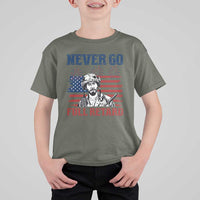 Never Go Full Retard Funny 4th of July Soldier Quote T Shirt For Kid Patriotic American Flag Fireworks Dark Humor