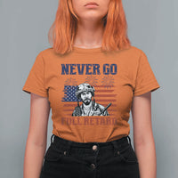 Never Go Full Retard Funny 4th of July Soldier Quote T Shirt For Women Patriotic American Flag Fireworks Dark Humor