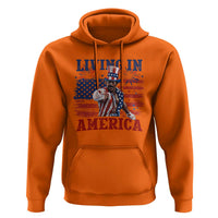 Living In America Funny Patriotic Heavyweight Boxer Hoodie Vintage Distressed Flag Uncle Sam Hat Boxing Champion