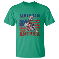 Living In America Funny Patriotic Heavyweight Boxer T Shirt Vintage Distressed Flag Uncle Sam Hat Boxing Champion