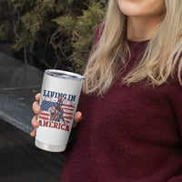 Living In America Funny Patriotic Heavyweight Boxer Tumbler Cup Vintage Distressed Flag Uncle Sam Hat Boxing Champion