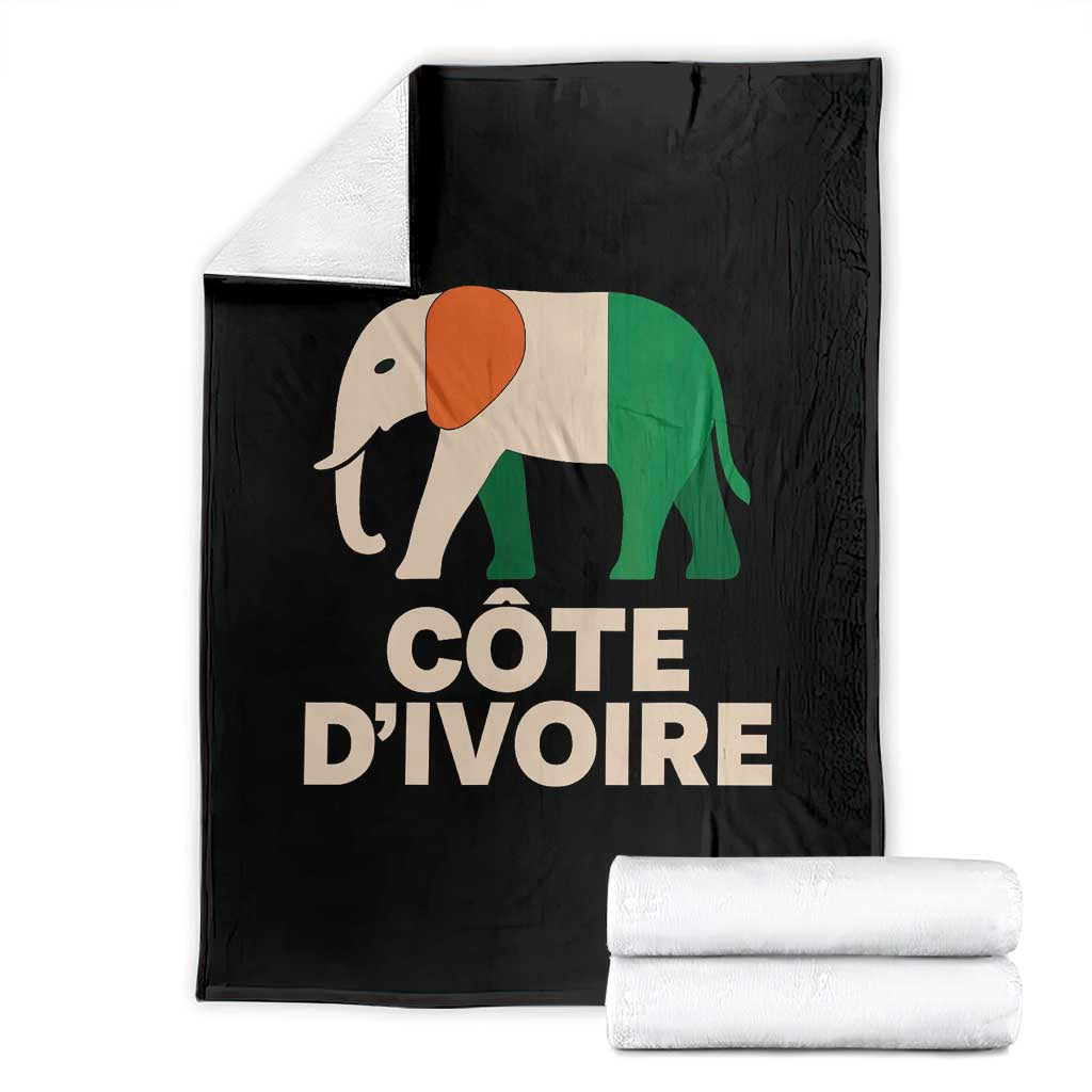 Proud Côte d'Ivoire Elephant Ivory Coast Flag Throw Blanket Ivorian Pride Retro Souvenir