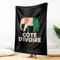 Proud Côte d'Ivoire Elephant Ivory Coast Flag Throw Blanket Ivorian Pride Retro Souvenir