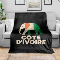 Proud Côte d'Ivoire Elephant Ivory Coast Flag Throw Blanket Ivorian Pride Retro Souvenir