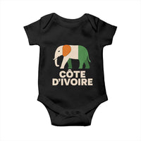 Proud Côte d'Ivoire Elephant Ivory Coast Flag Baby Onesie Ivorian Pride Retro Souvenir