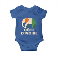 Proud Côte d'Ivoire Elephant Ivory Coast Flag Baby Onesie Ivorian Pride Retro Souvenir