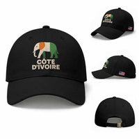 Proud Côte d'Ivoire Elephant Ivory Coast Flag Baseball Cap Ivorian Pride Retro Souvenir