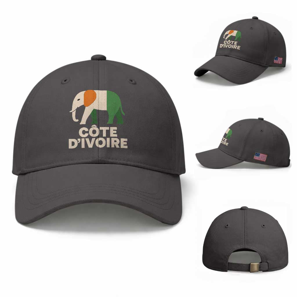 Proud Côte d'Ivoire Elephant Ivory Coast Flag Baseball Cap Ivorian Pride Retro Souvenir