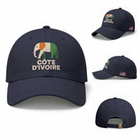 Proud Côte d'Ivoire Elephant Ivory Coast Flag Baseball Cap Ivorian Pride Retro Souvenir