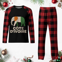 Proud Côte d'Ivoire Elephant Ivory Coast Flag Plaid Pajama Set Ivorian Pride Retro Souvenir