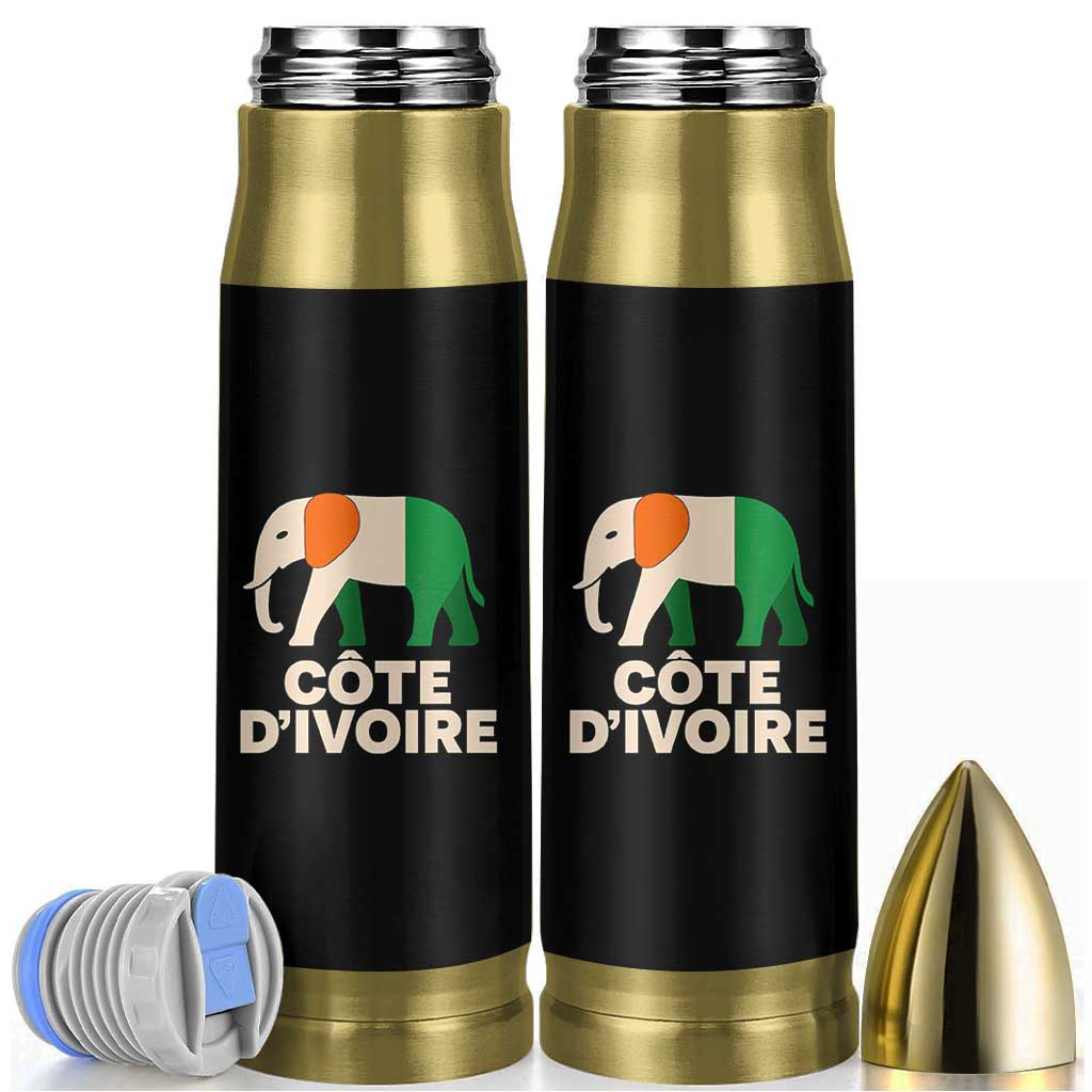 Proud Côte d'Ivoire Elephant Ivory Coast Flag Bullet Tumbler Ivorian Pride Retro Souvenir