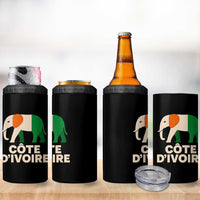 Proud Côte d'Ivoire Elephant Ivory Coast Flag 4 in 1 Can Cooler Tumbler Ivorian Pride Retro Souvenir