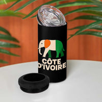 Proud Côte d'Ivoire Elephant Ivory Coast Flag 4 in 1 Can Cooler Tumbler Ivorian Pride Retro Souvenir