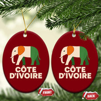 Proud Côte d'Ivoire Elephant Ivory Coast Flag Ceramic Ornament Ivorian Pride Retro Souvenir