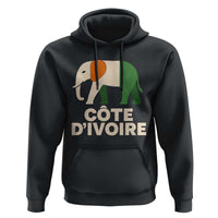 Proud Côte d'Ivoire Elephant Ivory Coast Flag Hoodie Ivorian Pride Retro Souvenir