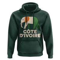 Proud Côte d'Ivoire Elephant Ivory Coast Flag Hoodie Ivorian Pride Retro Souvenir