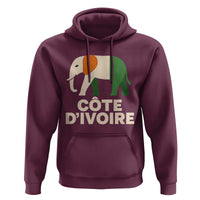 Proud Côte d'Ivoire Elephant Ivory Coast Flag Hoodie Ivorian Pride Retro Souvenir