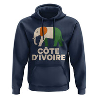 Proud Côte d'Ivoire Elephant Ivory Coast Flag Hoodie Ivorian Pride Retro Souvenir