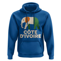 Proud Côte d'Ivoire Elephant Ivory Coast Flag Hoodie Ivorian Pride Retro Souvenir