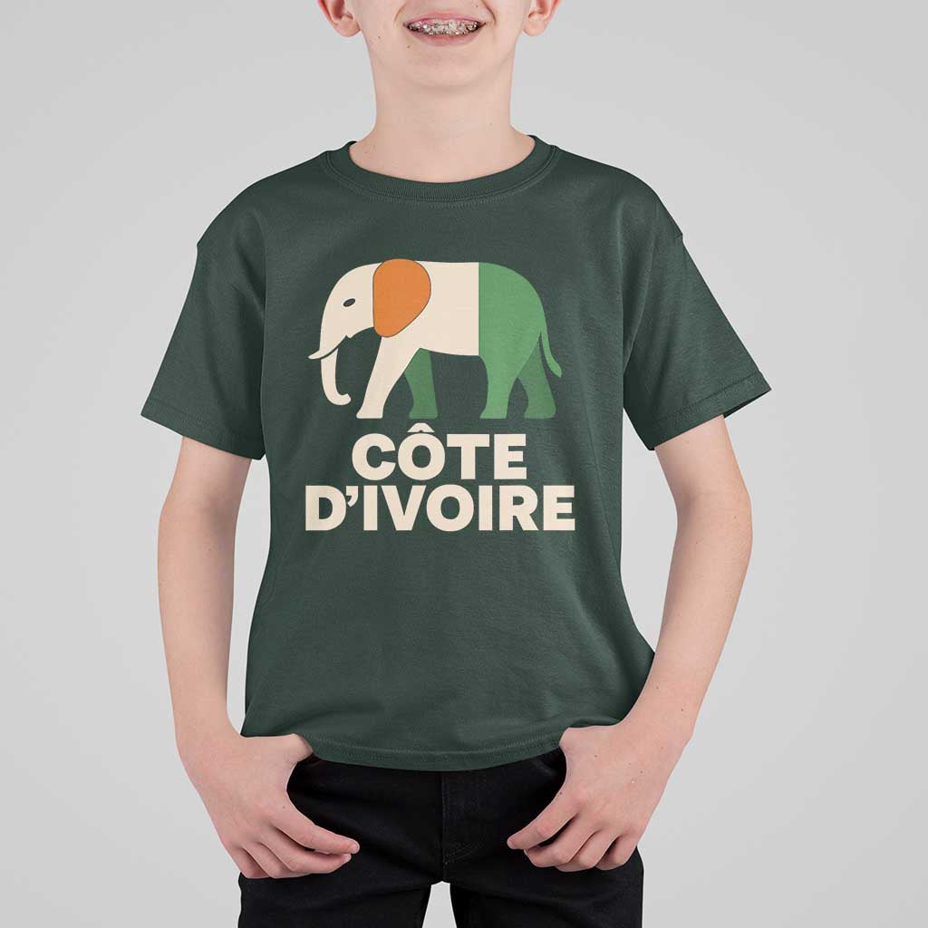 Proud Côte d'Ivoire Elephant Ivory Coast Flag T Shirt For Kid Ivorian Pride Retro Souvenir