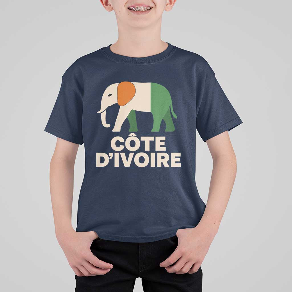 Proud Côte d'Ivoire Elephant Ivory Coast Flag T Shirt For Kid Ivorian Pride Retro Souvenir