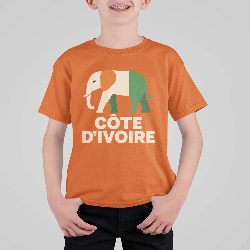 Proud Côte d'Ivoire Elephant Ivory Coast Flag T Shirt For Kid Ivorian Pride Retro Souvenir