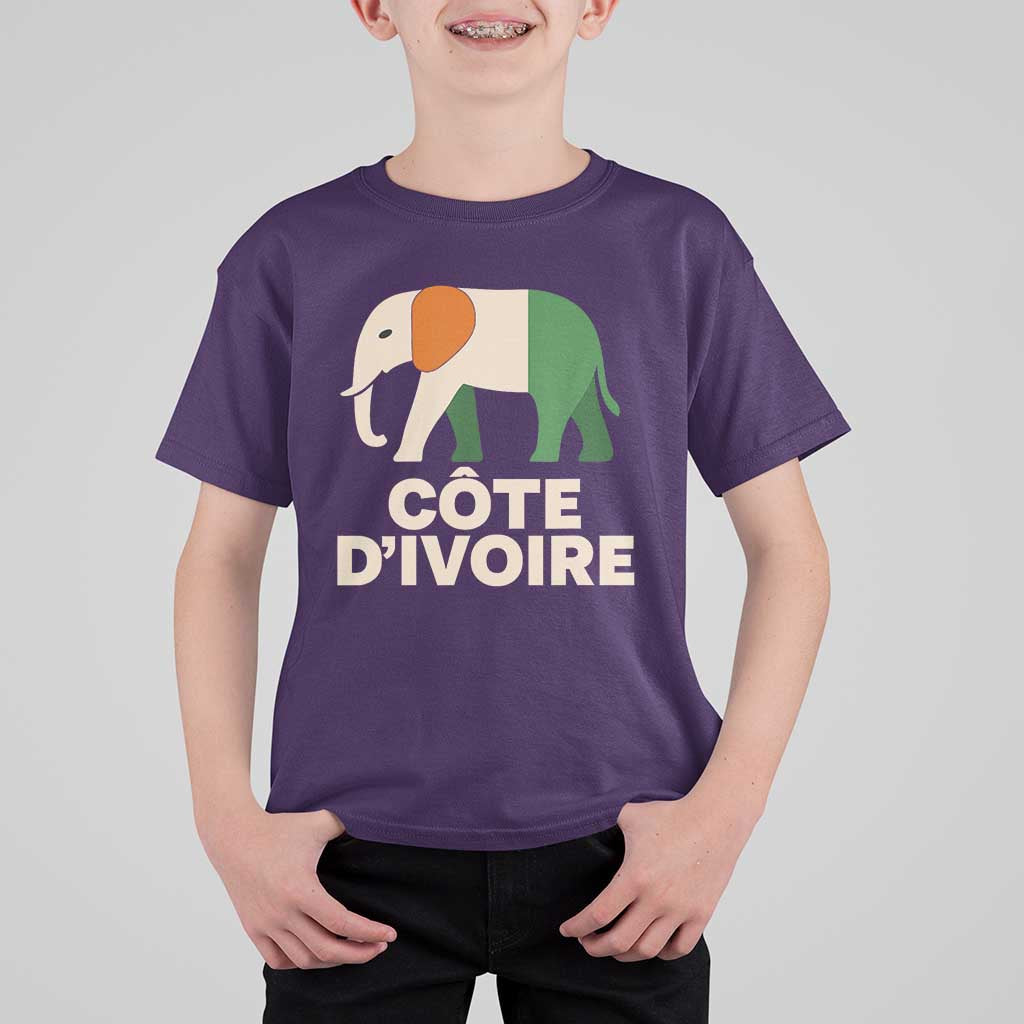 Proud Côte d'Ivoire Elephant Ivory Coast Flag T Shirt For Kid Ivorian Pride Retro Souvenir