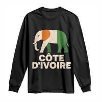 Proud Côte d'Ivoire Elephant Ivory Coast Flag Long Sleeve Shirt Ivorian Pride Retro Souvenir