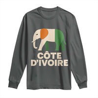 Proud Côte d'Ivoire Elephant Ivory Coast Flag Long Sleeve Shirt Ivorian Pride Retro Souvenir
