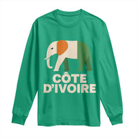 Proud Côte d'Ivoire Elephant Ivory Coast Flag Long Sleeve Shirt Ivorian Pride Retro Souvenir